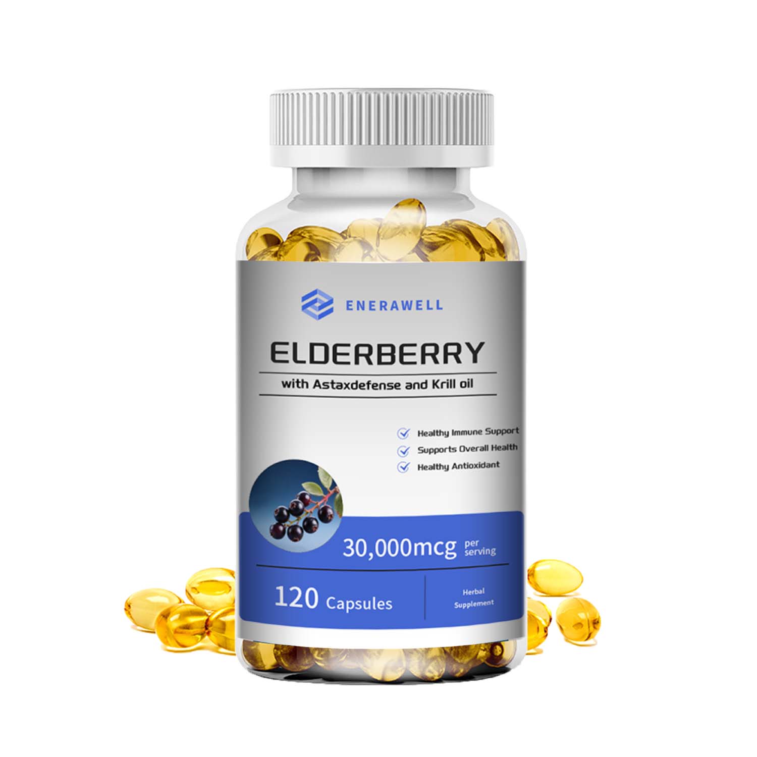 Omega 3 Fish Oil - Kapsul Minyak Krill Antartika 1000mg, Omega‑3