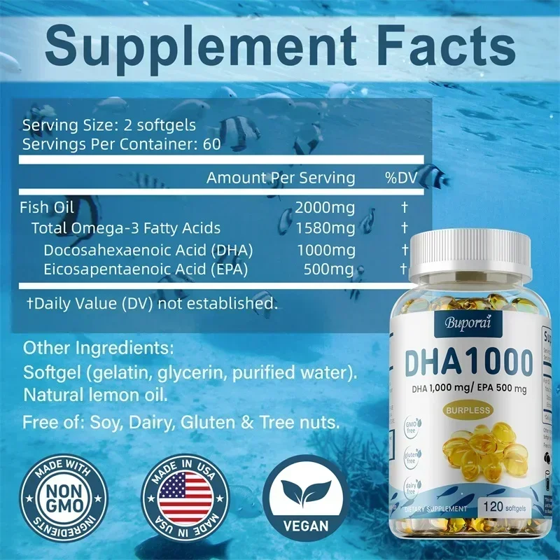 Suplemen DHA Minyak Ikan Omega - Omega 3 Fish Oil ulasan dan harga